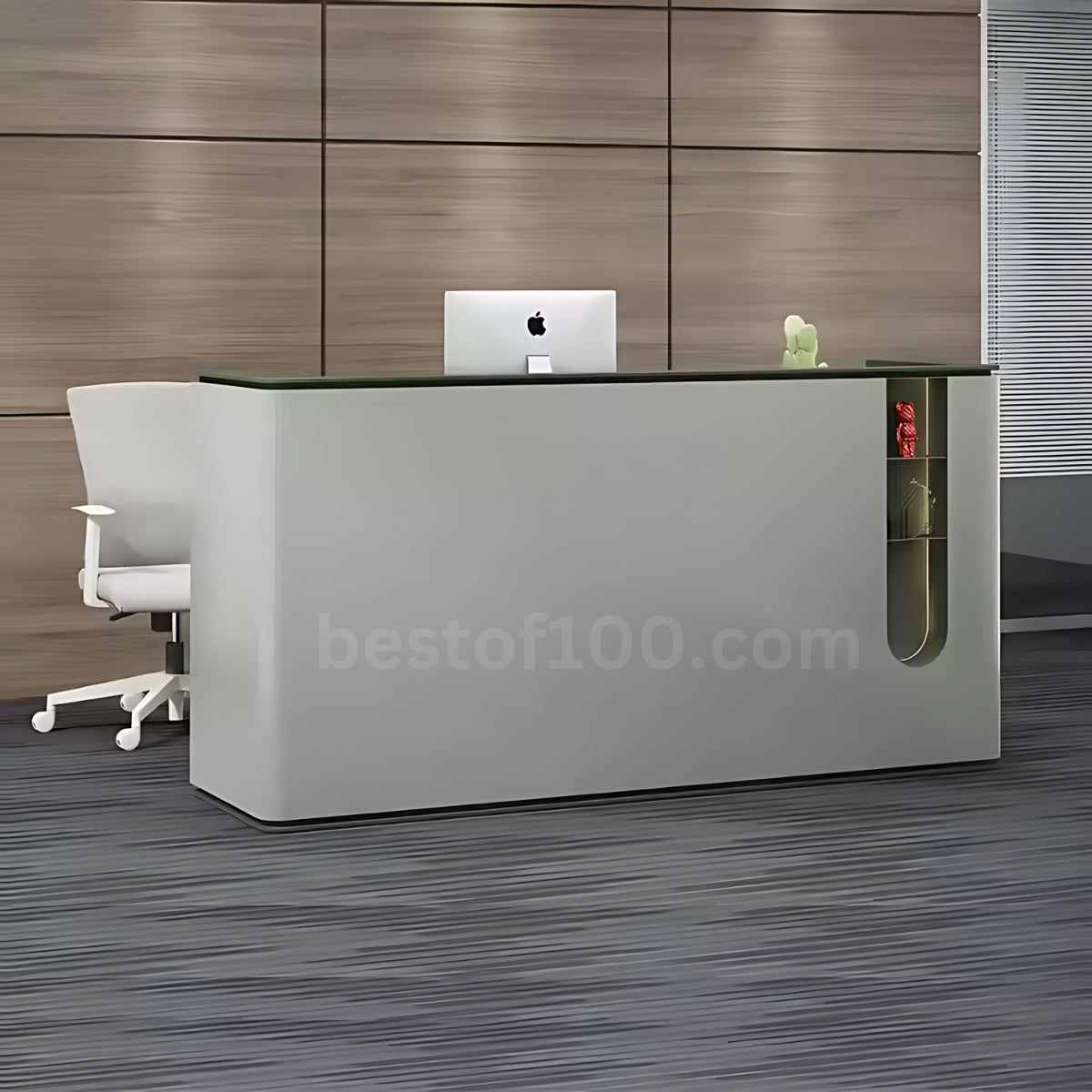 23 SERIES Office Furniture White MDF Wooden Two Seater Office Reception Desk Luxury Modern Office Counter for Reception