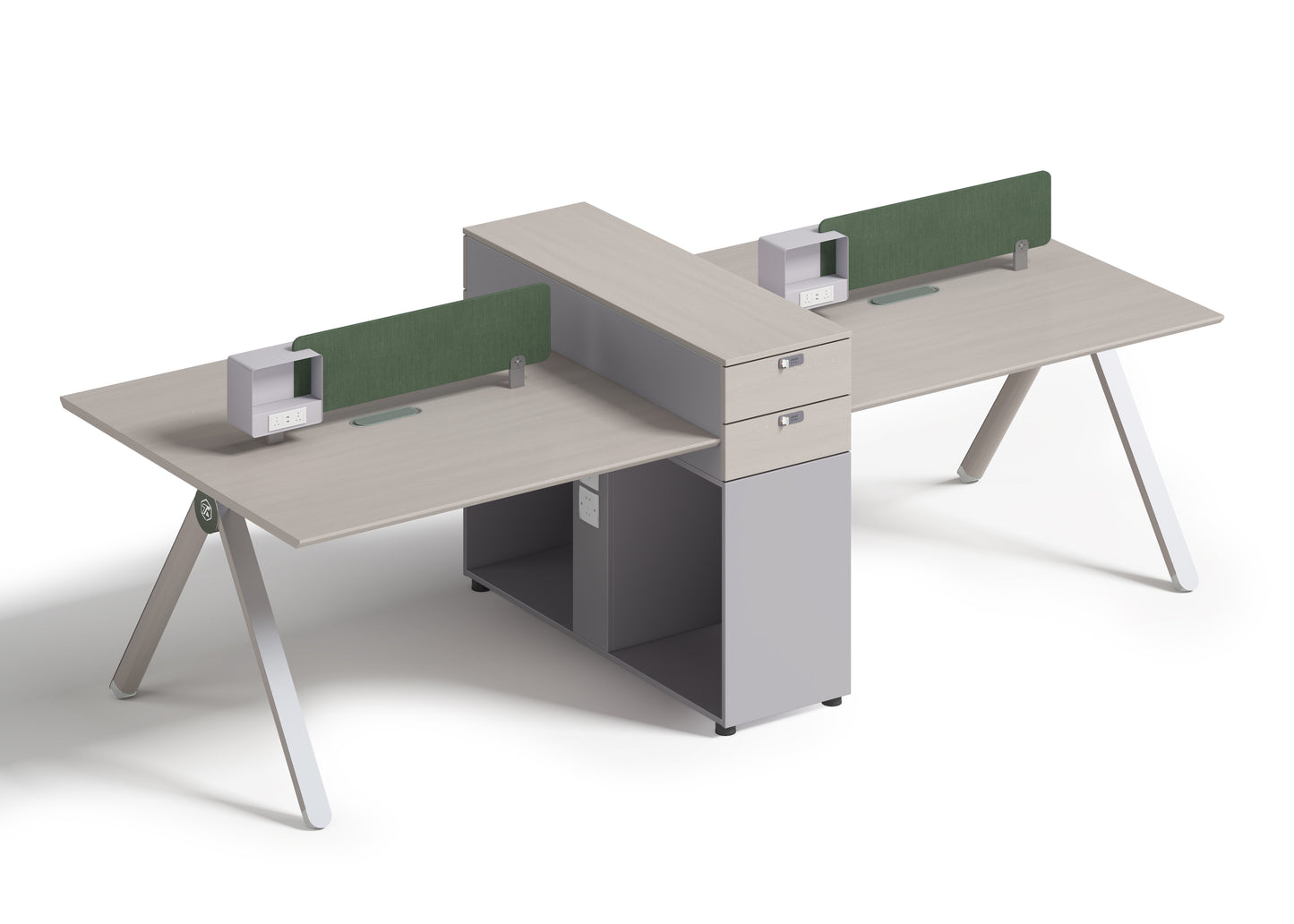 Premium Face to Face Workstation Desk with Side Cabinet – Modern Design & High Functionality
