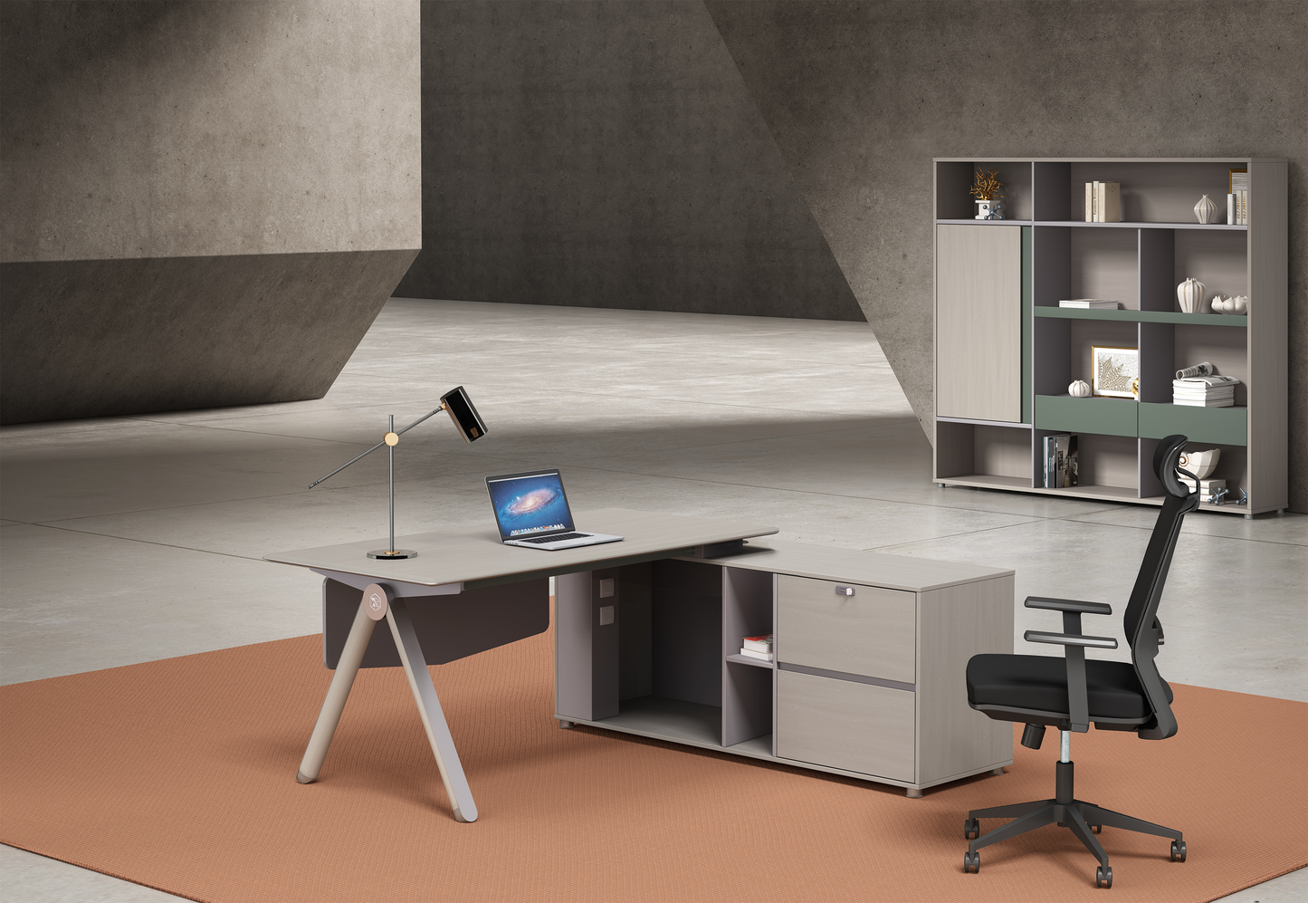23S Luxury Office Desk with E1 MDF & Steel Frame – Stylish & Durable