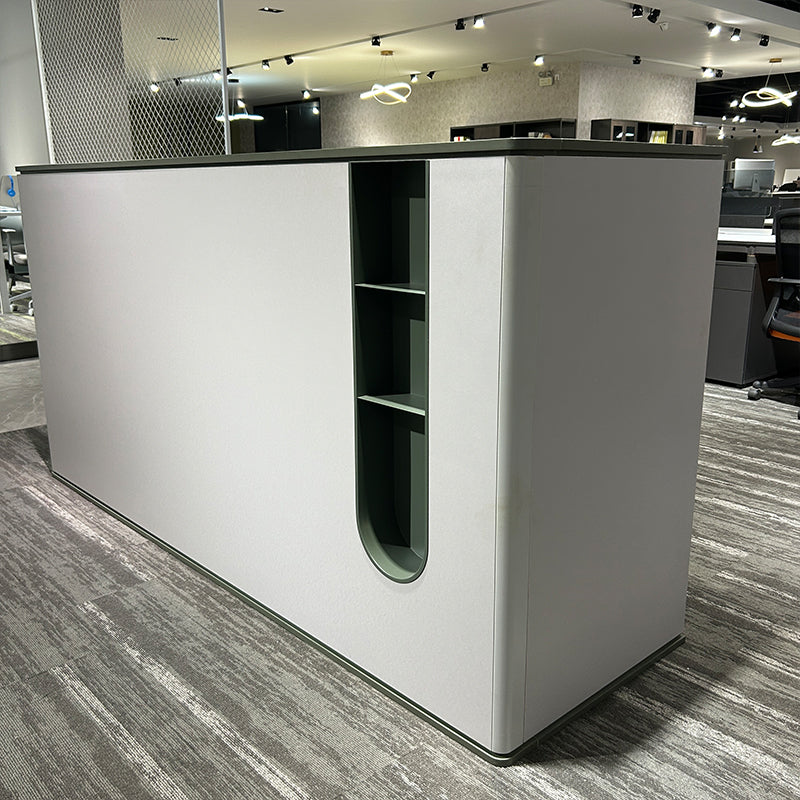 23 SERIES Office Furniture White MDF Wooden Two Seater Office Reception Desk Luxury Modern Office Counter for Reception