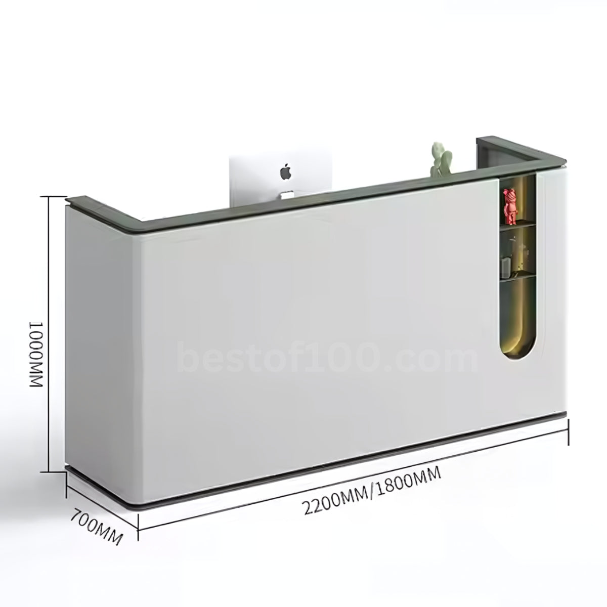 23 SERIES Office Furniture White MDF Wooden Two Seater Office Reception Desk Luxury Modern Office Counter for Reception