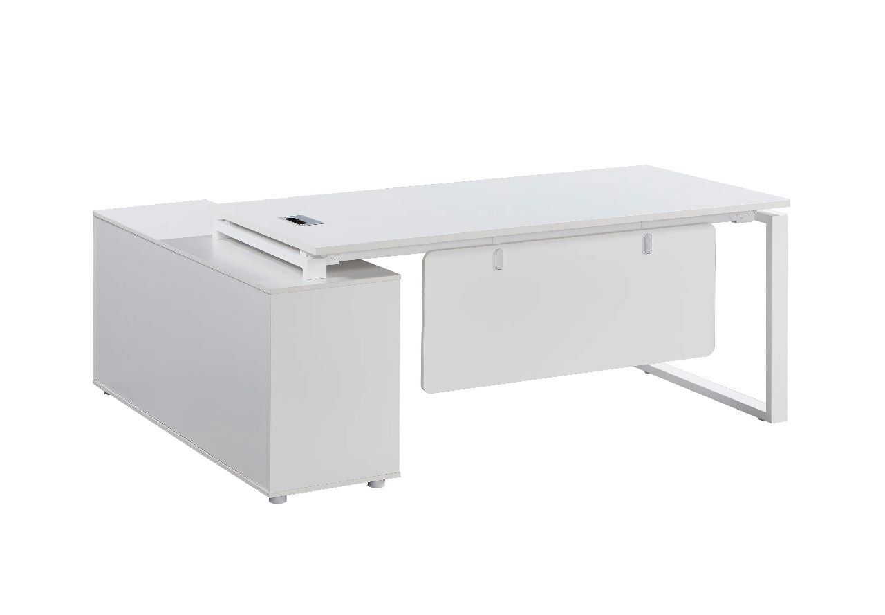 OfficePro Manager Desk with Powder Coated Executive Table White Office Table