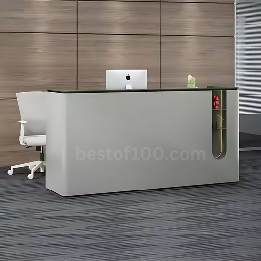 23 SERIES Office Furniture White MDF Wooden Two Seater Office Reception Desk Luxury Modern Office Counter for Reception