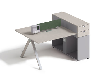 Premium Face to Face Workstation Desk with Side Cabinet – Modern Design & High Functionality