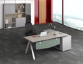 23S Premium Office Desk with Olive Green & Metal Accents