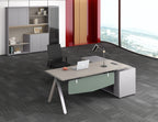 23S Premium Office Desk with Olive Green & Metal Accents