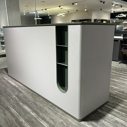 23 SERIES Office Furniture White MDF Wooden Two Seater Office Reception Desk Luxury Modern Office Counter for Reception