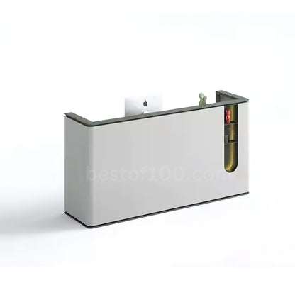 23 SERIES Office Furniture White MDF Wooden Two Seater Office Reception Desk Luxury Modern Office Counter for Reception