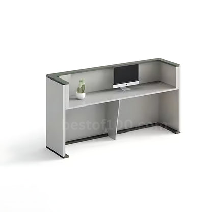 23 SERIES Office Furniture White MDF Wooden Two Seater Office Reception Desk Luxury Modern Office Counter for Reception