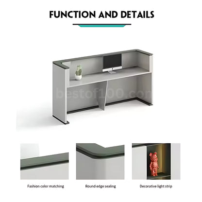 23 SERIES Office Furniture White MDF Wooden Two Seater Office Reception Desk Luxury Modern Office Counter for Reception