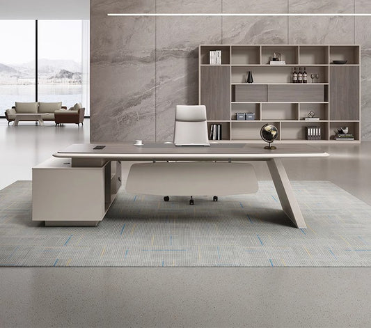 Impulse Executive Office Desk with Side Storage – Modern L-Shaped Boss Table
