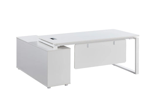 OfficePro Manager Desk with Powder Coated Executive Table White Office Table