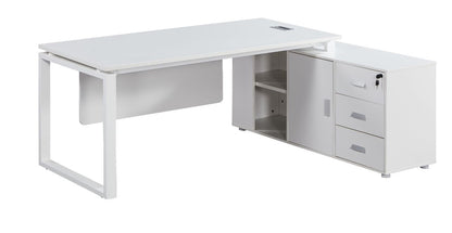 OfficePro Manager Desk with Powder Coated Executive Table White Office Table