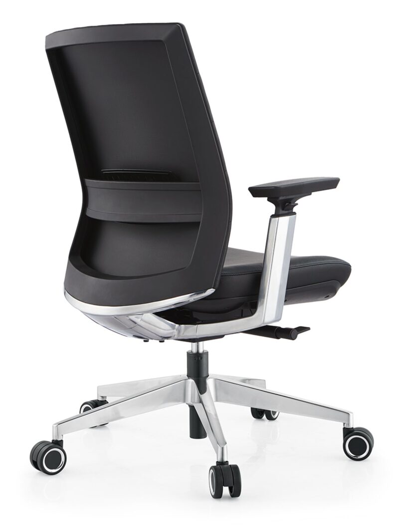 2178 Ergonomic Medium Back Office Chair with PU Leather, Lumbar Support, 4D Armrests & Reclining Function
